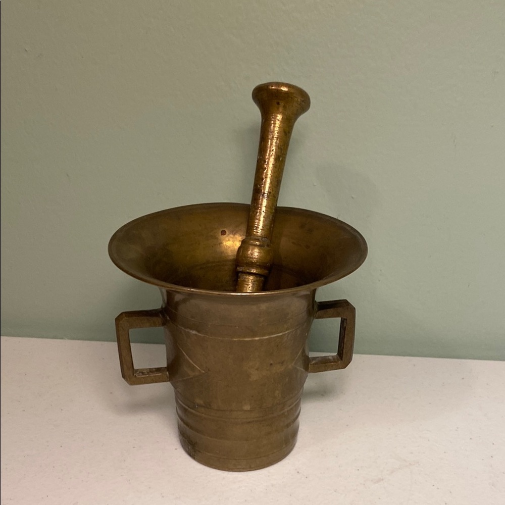 Vintage Brass Mortar and Pestle